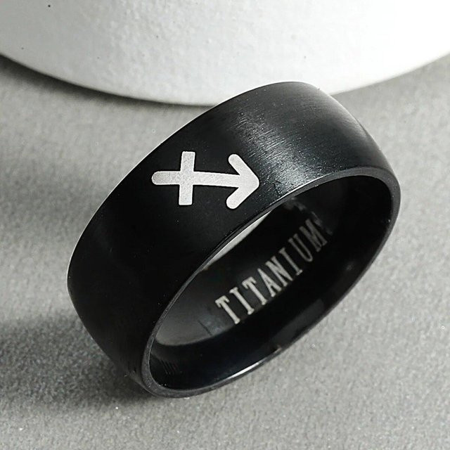 Ring Edelstahl, Schwarz, Herren - Bild 1