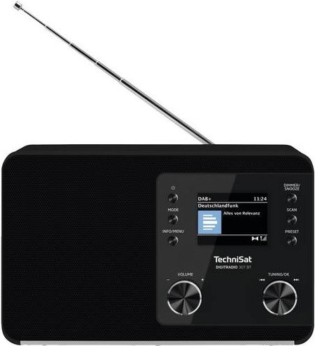 TechniSat DIGITRADIO 307 BT Tischradio mit DAB+, DAB+, UKW, Bluetooth und Weckfunktion in Schwarz - Bild 1
