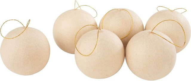 VBS Pappmaché Kugeln für Weihnachten, Braun, 6 Stück - Bild 1