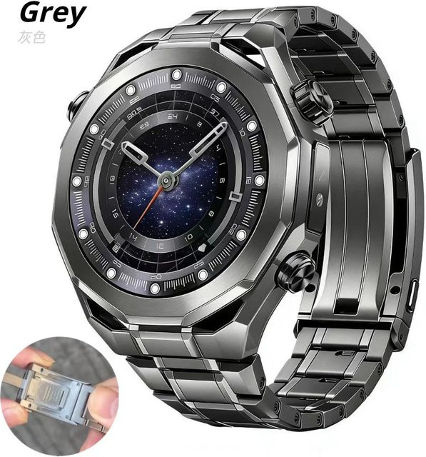 LUJING Uhrenarmband Titan, grau, Unisex - Bild 1