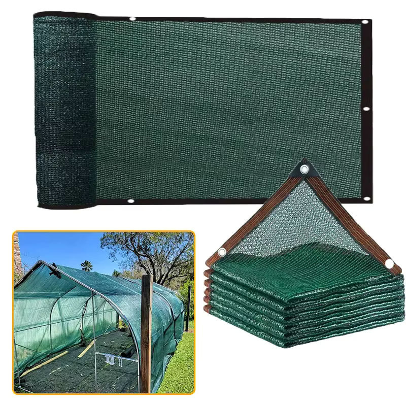 Tewango Sonnenschutz Netz Segel aus HDPE in Dunkelgrün mit 3 Befestigungspunkten für Garten und Pool - Bild 6