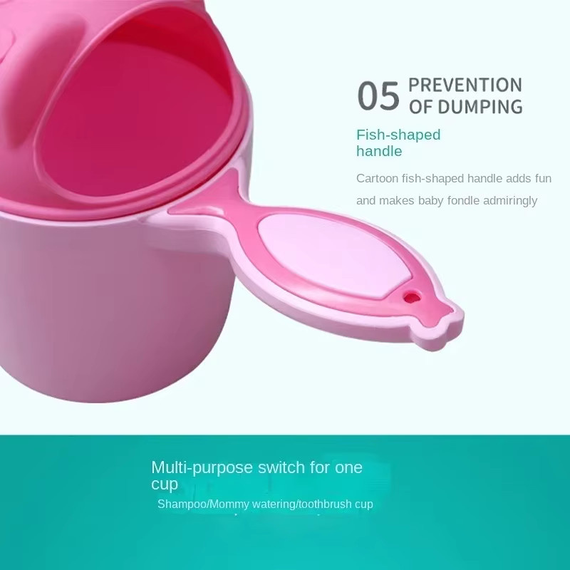 vvocci Baby-Haarwaschbecher für Kleinkinder in Pink mit niedlichem Cartoon-Design - Bild 3