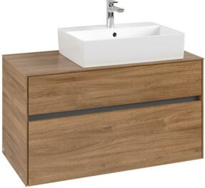 V&B Waschtischunterschrank Collaro in Kansas Oak mit Waschbeckenanschluss rechts, B/H/T: 100 x 54,8 x 50 cm - Bild 1