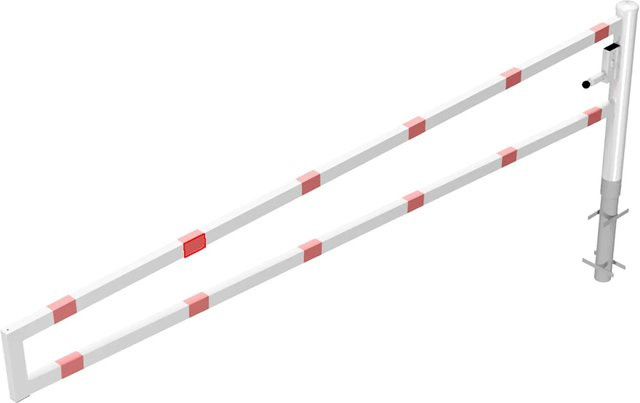 Schake Wegesperre drehbar zum Einbetonieren mit Profilzylinder in Rot-Weiß, Länge: 350 cm - Bild 1