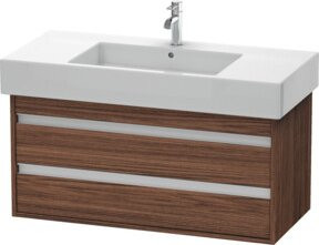Duravit Waschtischunterschrank Ketho in Nussbaum dunkel mit 2 Schubladen, wandhängend, B: 100 cm, T: 45,5 cm, H: 48 cm - Bild 1
