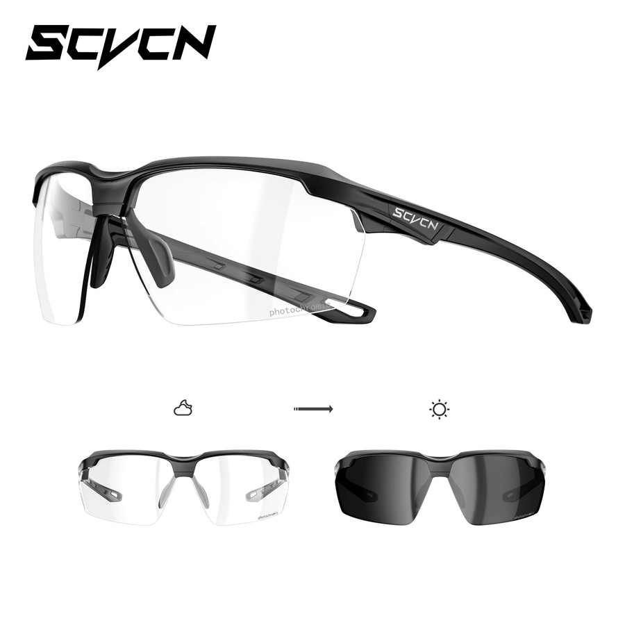SCVCN Sportsonnenbrille, Photochrom, Unisex, black, Kunststoff - Bild 2