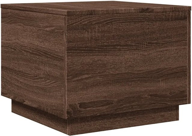 vidaXL Couchtisch mit LED-Leuchten in Braun Eichen-Optik, modern und quadratisch, B/T/H: 50 x 50 x 40 cm - Bild 1