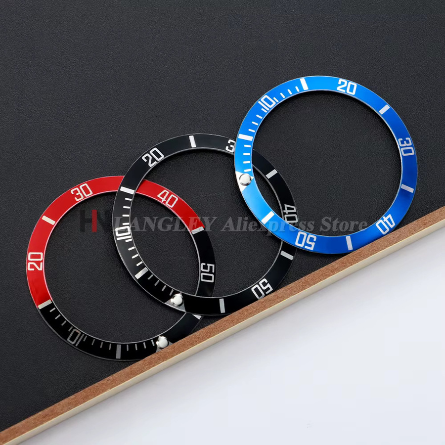 Uhrenlünetteneinsatz Langley, Keramik, Schwarz, 37mm x 31mm - Bild 3