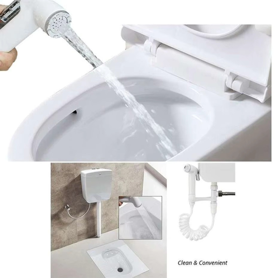 Multifunktions Bidet Set mit Duschsprayer und Schlauch für das Badezimmer in Weiß Matt - Bild 3