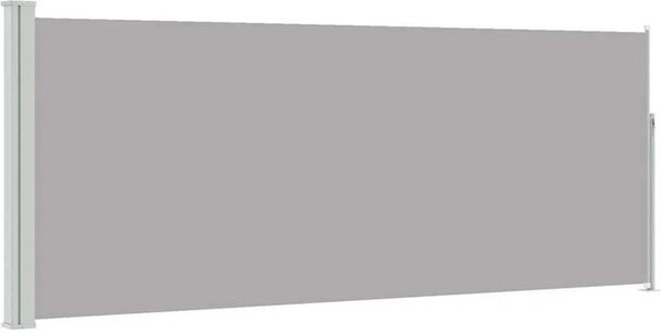 vidaXL Ausziehbare Seitenmarkise aus Polyester und Stahl, Grau, B/H: 300 x 120 cm