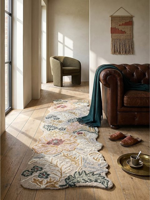 Floraler Läufer Kadima Design in Hellrosa und Multicolour aus Wolle, Breite: 60 cm, Länge: 230 cm - Bild 1