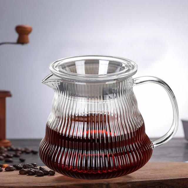 MYVIT Kaffeekaraffe in Wolkenform aus Klarglas mit Deckel, 600 ml, transparent - Bild 1