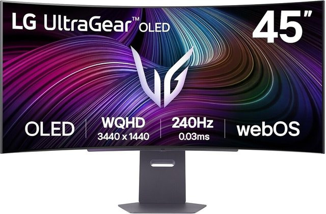 LG UltraGear 45GX90SA-B.AEU OLED Gaming Monitor, 44,5 Zoll, 3.440 x 1.440 Pixel, 240 Hz, 21:9, Schwarz - Bild 1