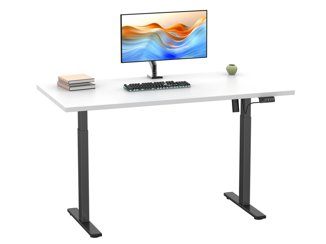 VCM Schreibtisch E-Lona höhenverstellbar mit Elektromotor, Weiß/Schwarz, B: 110 cm, T: 50 cm - Bild 3