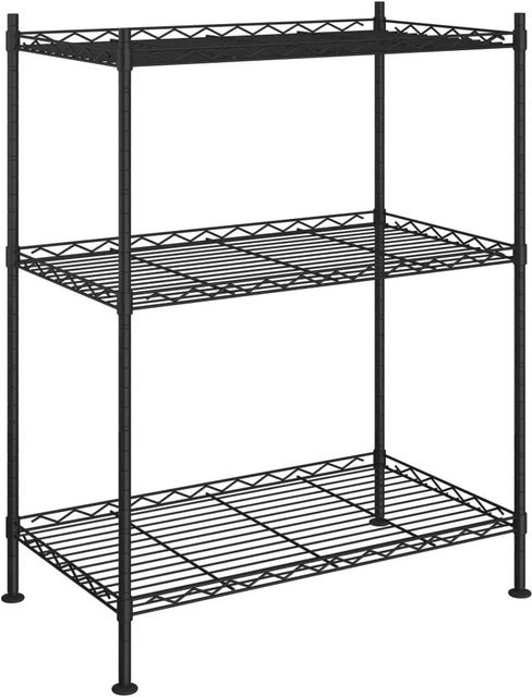 vidaXL Lagerregal mit 3 Böden aus Eisen in Schwarz, B/T/H: 60 x 35 x 76 cm - Bild 1