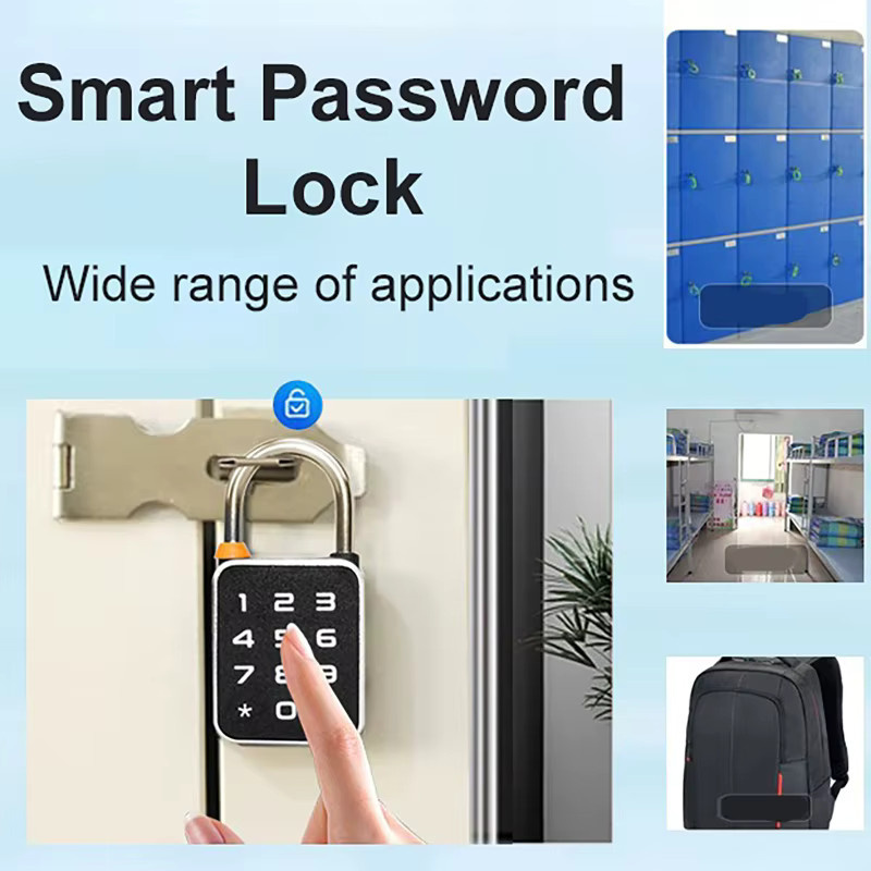 luxuglow Smart Biometrisches Vorhängeschloss mit Fingerabdruck und App-Steuerung, Tragbares Anti-Diebstahl Schloss mit Passwort-Kombination und USB-Ladefunktion für Spind, Gepäck und Fitnessstudio - Bild 2