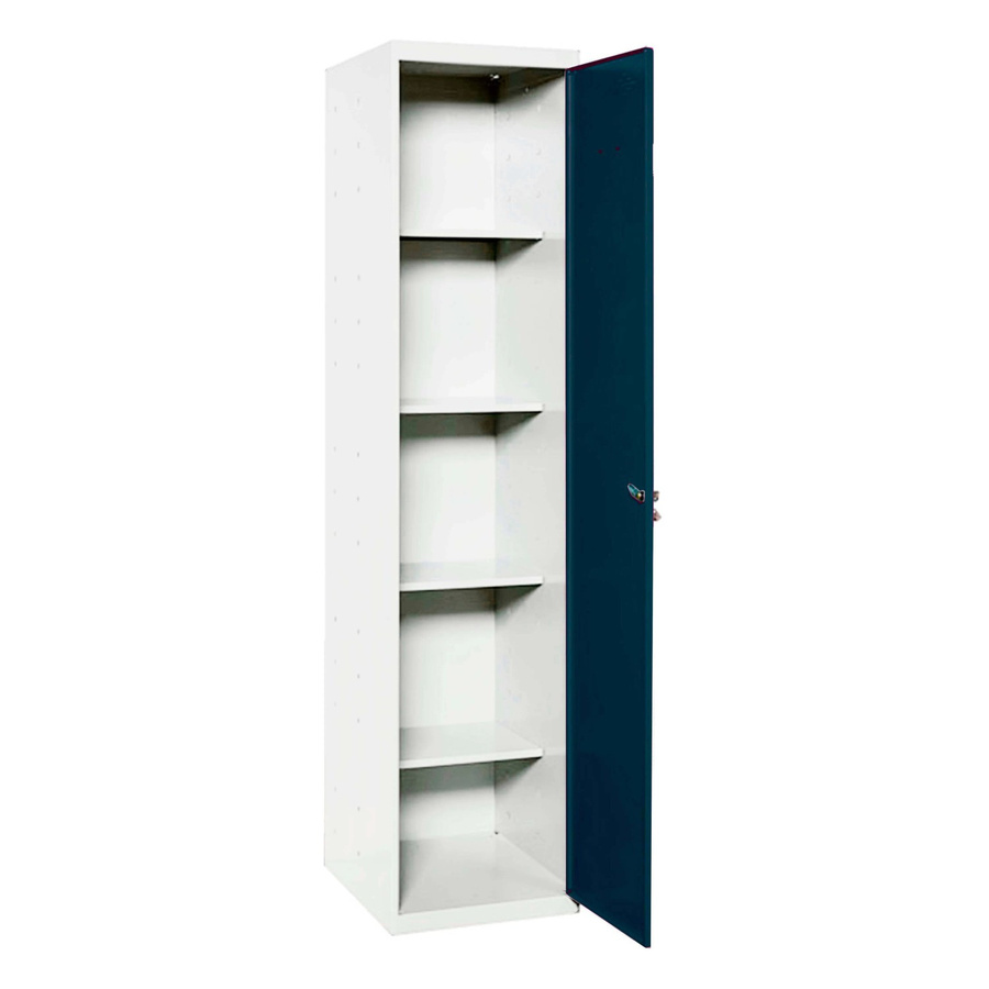 PROREGAL Putzmittelschrank AMEGO Haushaltsschrank aus Metall mit 4 Fachböden und Schloss, Farbe: Anthrazit-Weiß, H x B x T: 180 x 40 x 40 cm - Bild 2