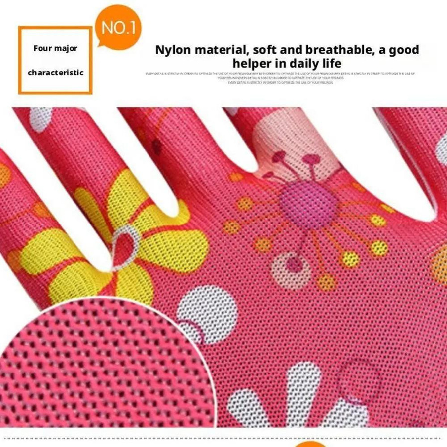 12 Paar JUDING Nylon Arbeitshandschuhe rutschfest mit Handflächenbeschichtung in bunt für Garten und Hofreinigung - Bild 4