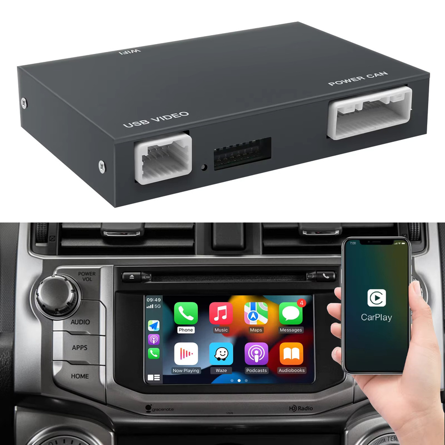 REEIIO Drahtloser CarPlay und Android Auto Decoder für Toyota Entune Touch 2, kompatibel mit CHR, Avalon, Corolla, Yaris, Auris, RAV4, Camry und Highlander (2014–2019), Schwarz und Grau - Bild 5