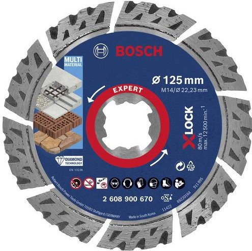 Bosch EXPERT MultiMaterial X-LOCK Diamanttrennscheibe für Beton und Stahlbeton Durchmesser: 125 mm - Bild 1