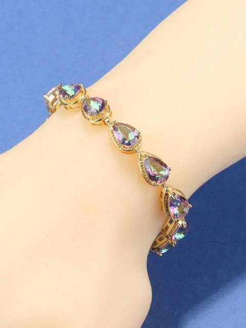 anny&Della Kettenarmband, vergoldet, bunt, Zirkonia, Kristall, Damen - Bild 1