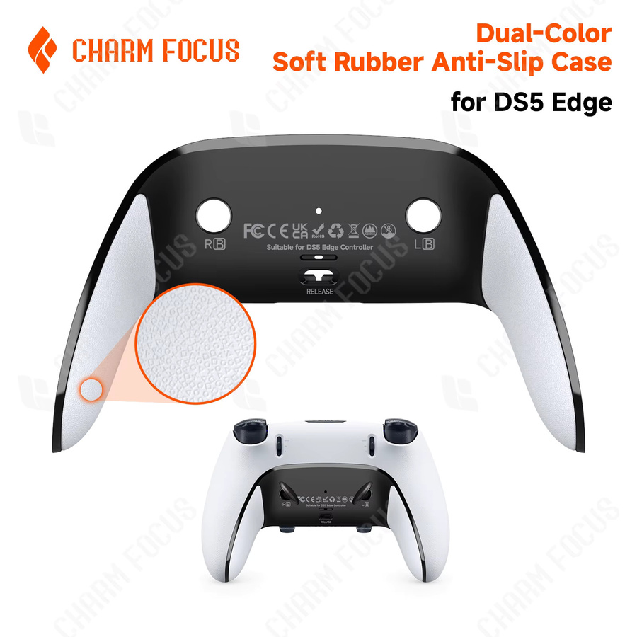 KD.FLY Mehrfarbige Ersatz-Rückabdeckung für PS5 Edge Gamepad, Rutschfester Controller-Schutz in Blau und Multicolour - Bild 1