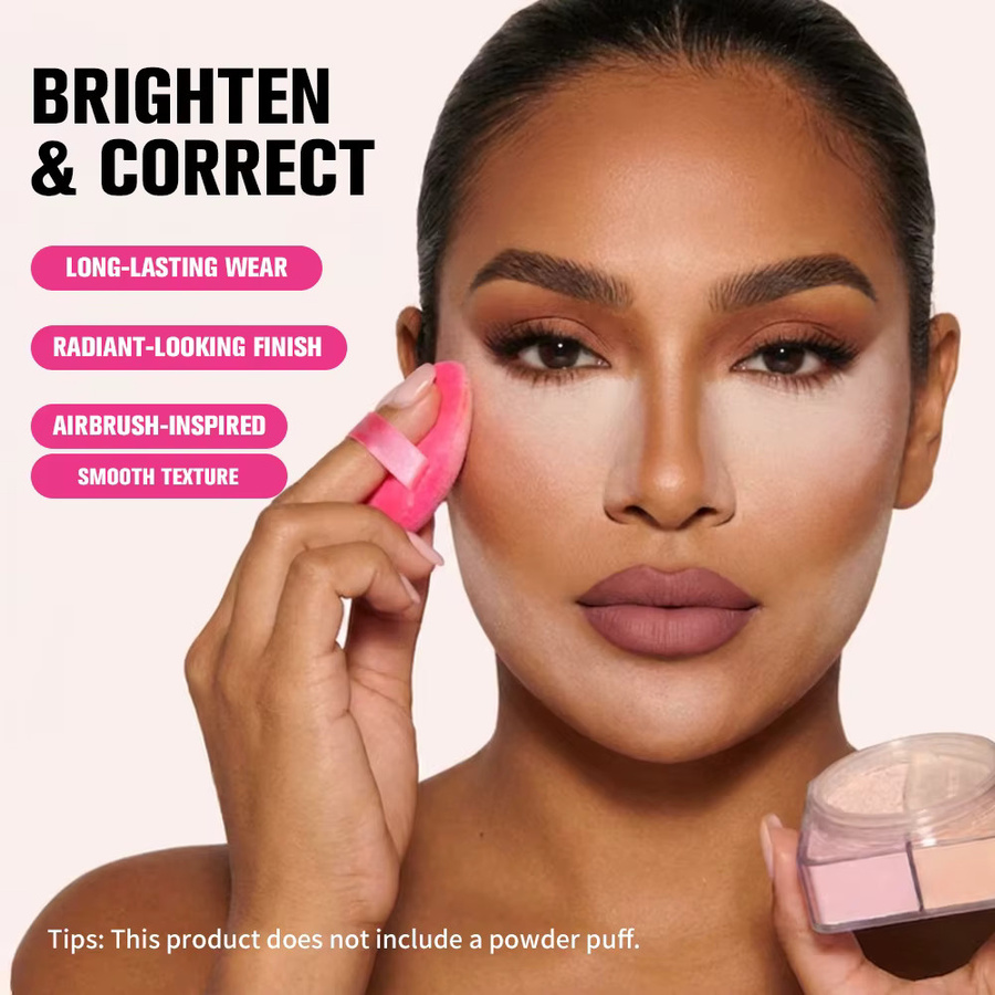 Huda Bake Loose Powder Brightening & Correcting Duo, Mattierendes Puder - Bild 4