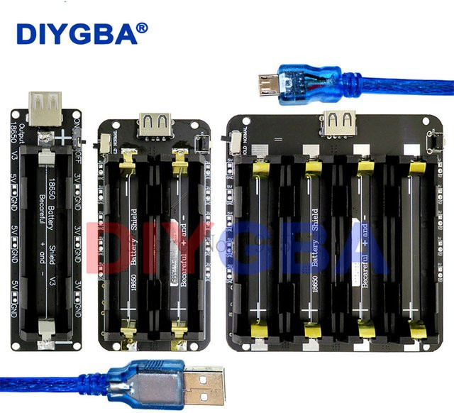 DNIGEF 18650 Batterie Lademodul V3 mit Micro USB und USB Typ-A Port für ESP32, Wemos und Raspberry Pi in Schwarz - Bild 1