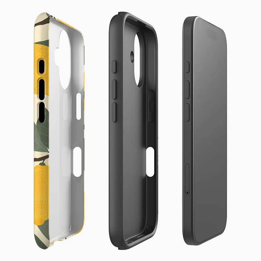 Potdemiel Handyhülle Zitronenzweig und Frucht mit doppelschichtiger Rückabdeckung, kompatibel mit iPhone 11 bis iPhone 18 Pro Max, Multicolor - Bild 2