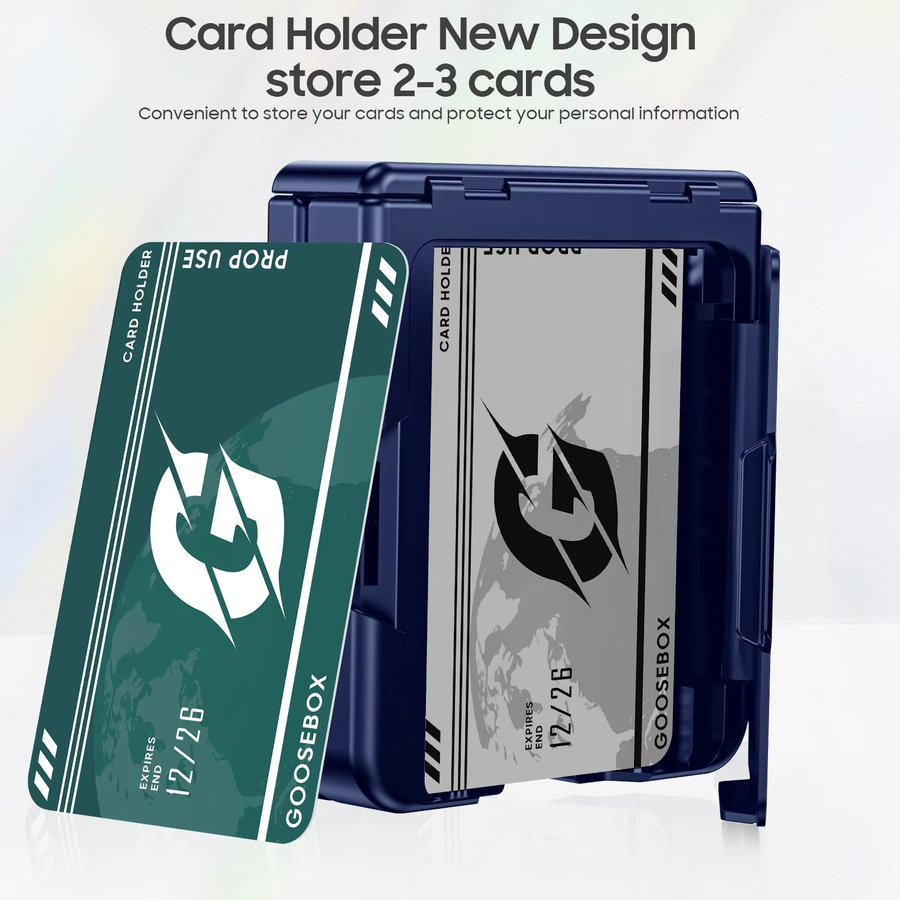 BANGZAO Handyhülle für Galaxy Z Flip 7 mit Kartenhalter, RFID-Schutz und HD-Schutz, Blau - Bild 2