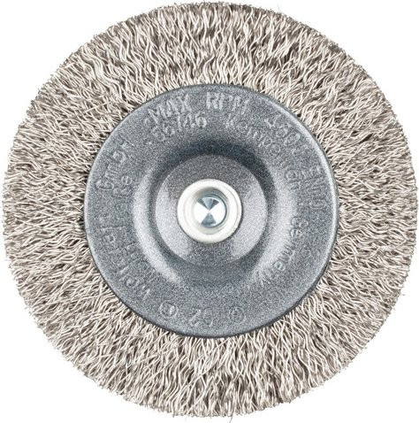 Wolfcraft Scheibendrahtbürste aus Edelstahl für Winkelschleifer, Durchmesser: 7,5 cm, silberfarben - Bild 1