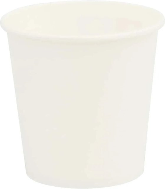 DELUKE Einweg-Pappbecher Weiß, 100 Stück, 100 ml Getränkebecher aus Pappe für Kaffee und Tee - Bild 1