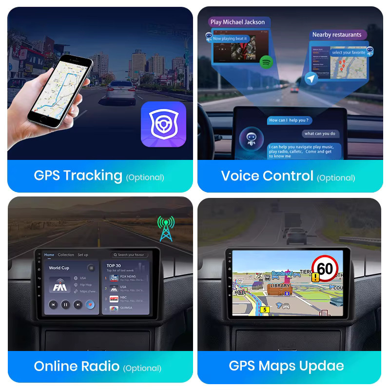 Junsun Android Autoradio für BMW E46 M3 318 320 325 330 335 mit 7 Zoll Touchscreen, Wireless CarPlay, Android Auto, WiFi, GPS, Bluetooth und 4G-LTE in Schwarz - Bild 5