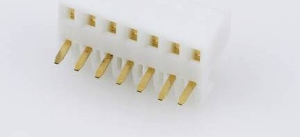 Molex Einbau-Buchsenleiste Standard 7-polig in Weiß mit Goldkontakten, Rastermaß 2.54mm - Bild 1