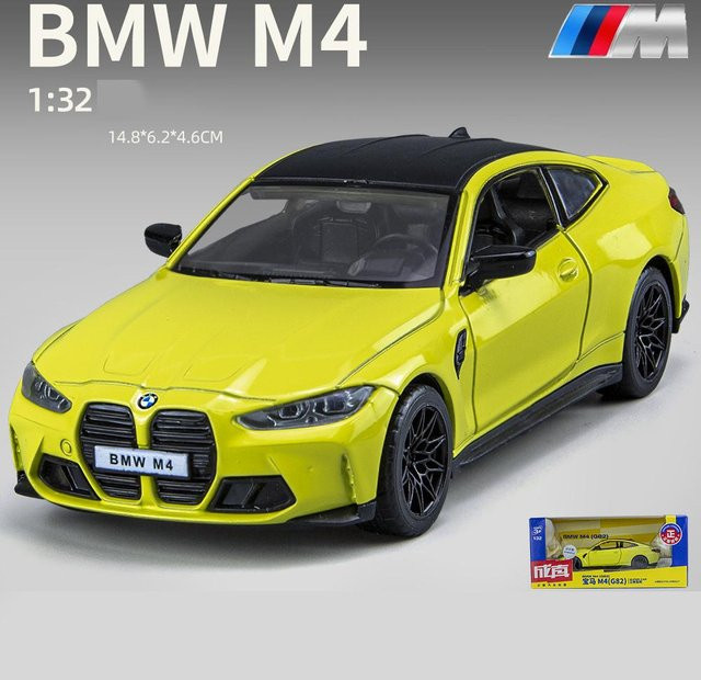Fourall- Model Cars M4-Druckgussauto-Modellspielzeug, 1:32, gelb, mit Ton und Licht - Bild 1
