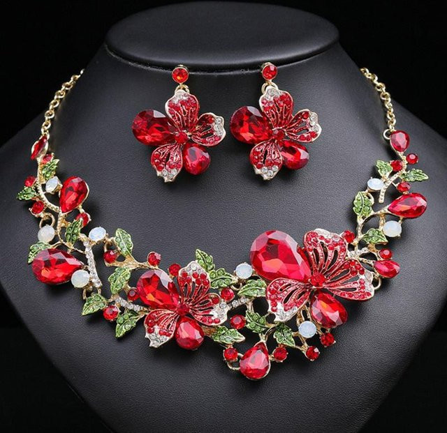 Lucky Star Jewelry Schmuck-Set, Messing, Zirkonia, rot, Damen - Bild 1