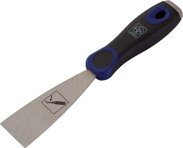 LUX-TOOLS Flexibler Malerspachtel aus Edelstahl mit rutschfestem Griff, Breite: 4 cm - Bild 1