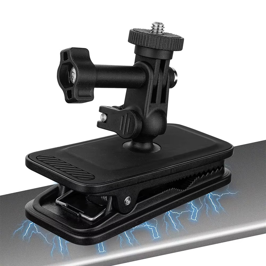 MINIFOCUS Magnetische Halterung 360 Grad drehbarer Rucksack-Clip für GoPro, Akaso, Insta360 und DJI Action Kameras, Farbe: Schwarz - Bild 7