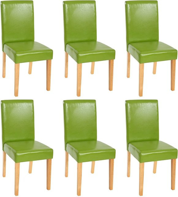 MCW Esszimmerstuhl Littau 6er-Set aus Kunstleder in Grün mit hellen Holzbeinen - Bild 2