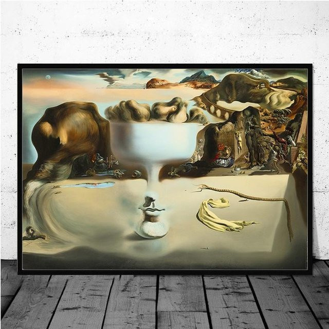 Salvador Dali Surrealismus Wandkunst Leinwandbild Lisa Gallery in Rot/Gold, B: 60 cm, H: 90 cm - Bild 1