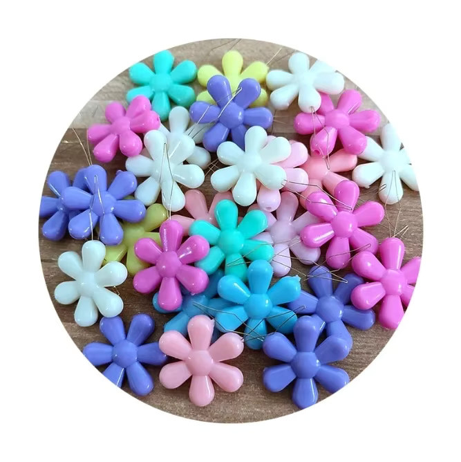 Blumenförmiger Nadel Einfädler aus Kunststoff in Weiß und Multicolour für Bastelarbeiten und Lederarbeiten - Bild 2