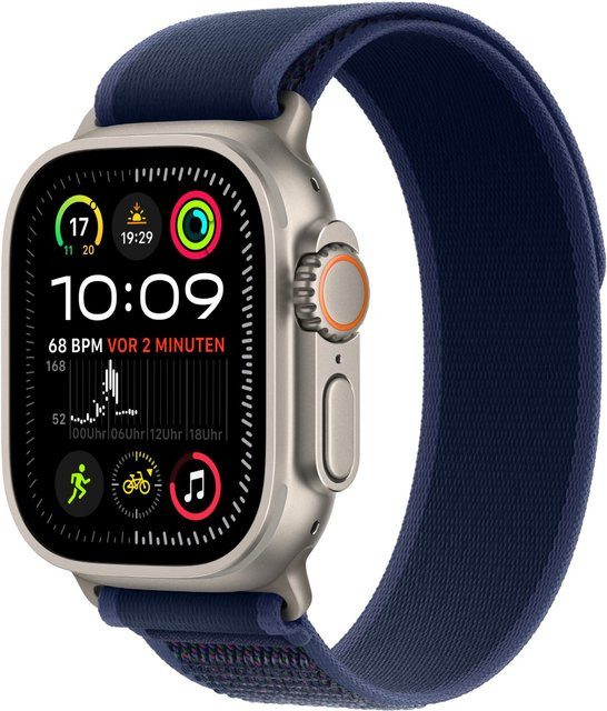 Apple Watch Ultra 2 GPS + Cellular Titan mit Trail Loop Armband M/L natur/blau (49mm) - Bild 1