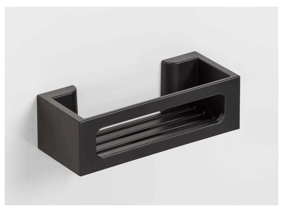 WENKO Turbo-Loc Badezimmerablage Bralia Wandablage aus Kunststoff in Schwarz Matt, B/T/H: 30,0 x 12,0 x 8,5 cm - Bild 4