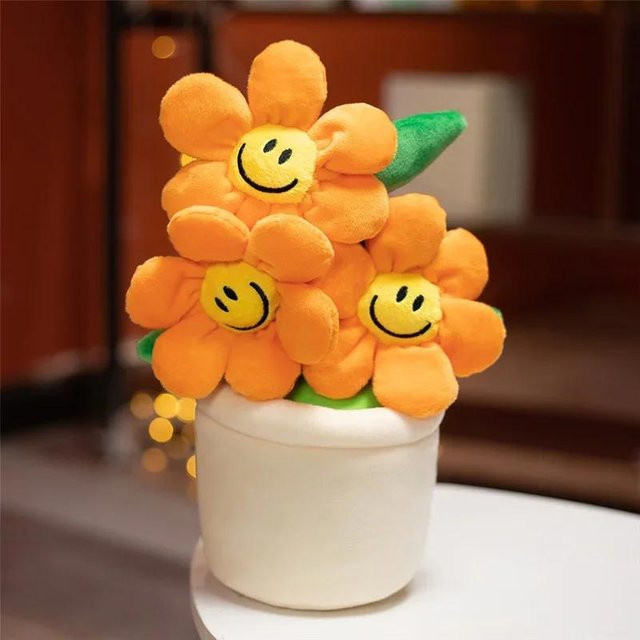 Yiran Health & Beauty Sonnenblumen Blumentopf, Plüsch, 30cm, ab 3 Jahre - Bild 1