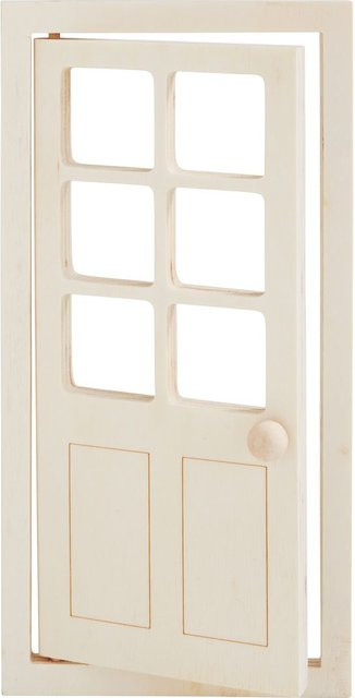 VBS Wichteltür mit Fenster aus Holz in Beige und Weiß - Bild 1