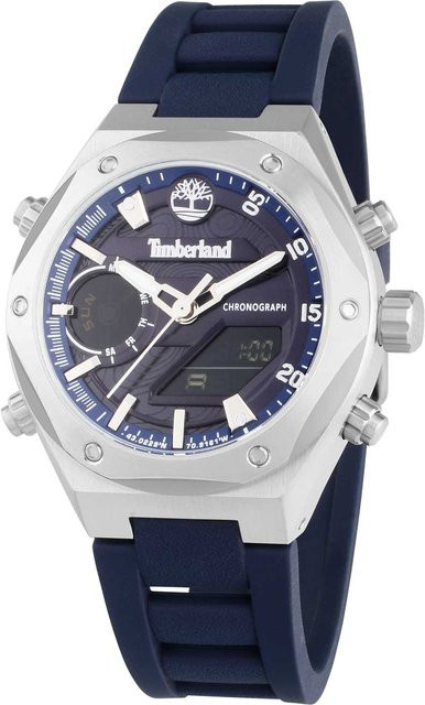 Timberland Herrenuhr Chronograph, Quarz, Edelstahl, 45 mm, Blau - Bild 1