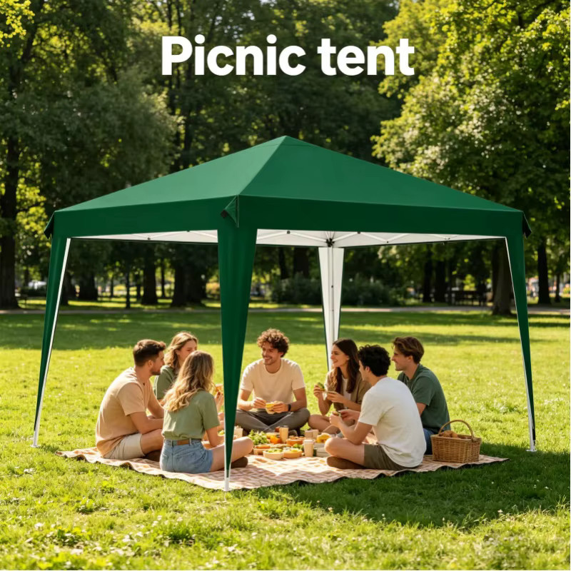 Pop-Up Outdoor Faltzelt 3 x 3 m aus 420D wasserdichtem Material mit UV-Schutz und 3-stufiger Höhenverstellung für Garten, Strand oder Markt - Bild 1
