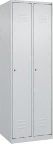 C+P Spind Classic PLUS Garderobenschrank mit 2 Abteilen, Grau, H x B x T: 185 x 60 x 50 cm - Bild 1