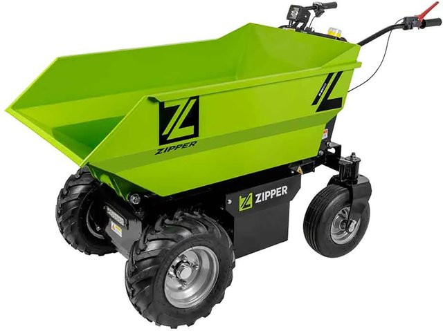 Zipper Miniraupendumper ZI-ED500 Elektro-Rad Dumper in Grün-Schwarz mit 1kW Leistung und 500kg Ladekapazität - Bild 1