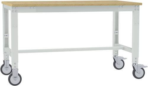 Manuflex AU7335.7035 Arbeitstisch UNIVERSAL Spezial mobil mit Multiplexplatte, Lichtgrau, B/T/H: 125 x 80 x 75,2-97,2 cm - Bild 1